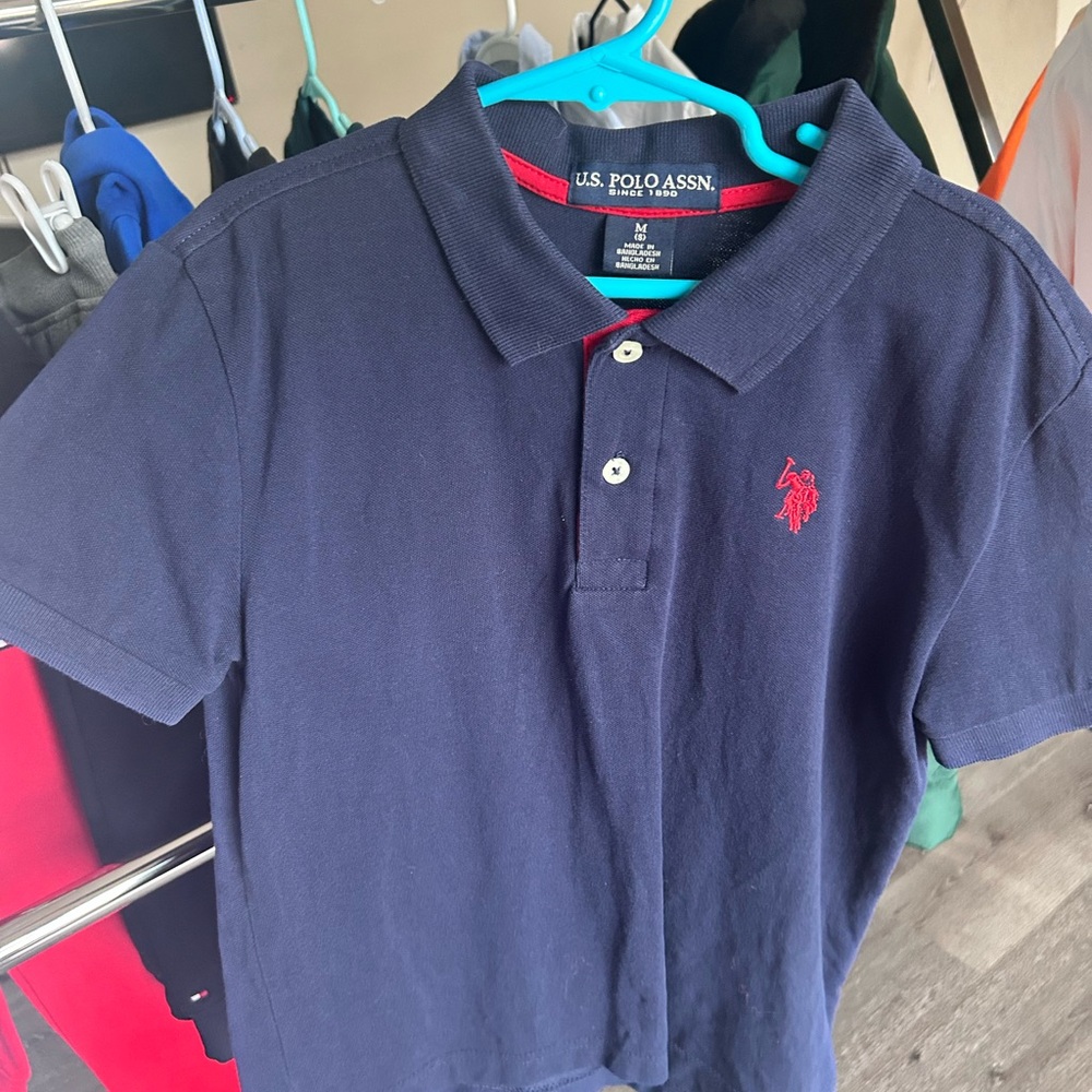 U.S. Polo Assn. Dark Blue Kids Polo with Red Logo